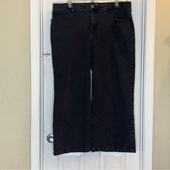 Ava & Viv Wide Leg Jeans Charcoal Black Color Size 22 - Picture 1 of 10